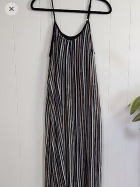 Ya Los Angeles Black Striped Maxi Dress